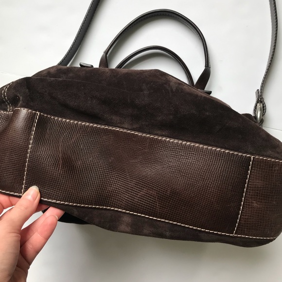 Andrea Mabiani Brown Leather Suede Satchel Tote - Picture 4 of 8